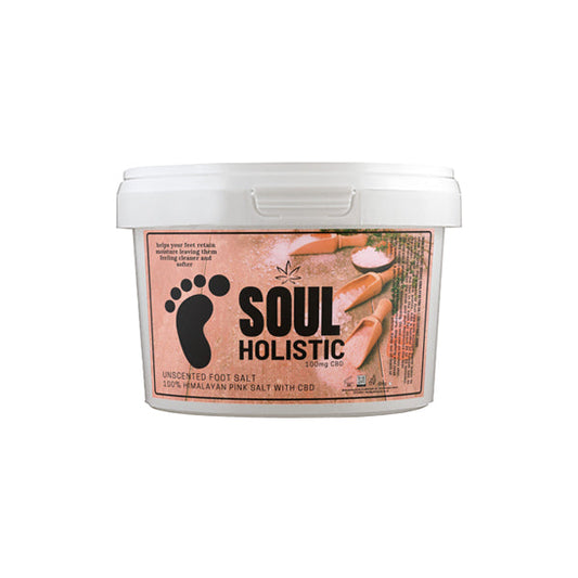 Soul Holistic 100mg CBD Himalayan Pink Salt Unscented Foot Salt - 500g