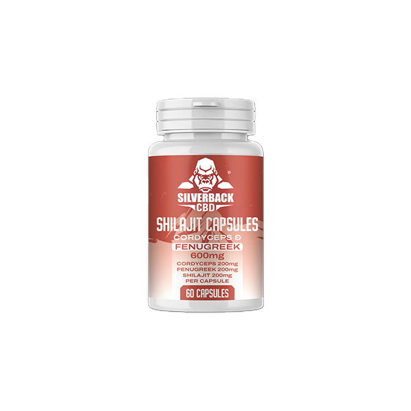 Silverback  600mg Cordyceps + Fenugreek Infused Shilajit Capsules - 60 Caps